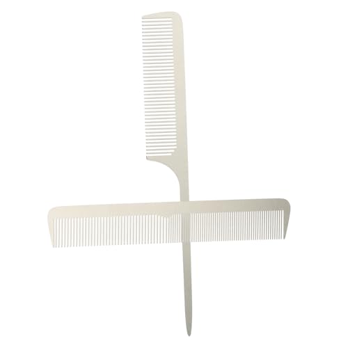 Healeved 2 Stück Teiliges Haarschneidekamm Ultradünner Haarschneide und Bartkamm Leicht Langlebig Antistatisch für Männer und Frauen Professionelles Friseurzubehör Silber von Healeved