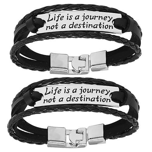 Healeved 2 Stück Teiliges Herren Armband Geflochtenem mit Metallverschluss Stylisches Punk Zubehör für Männer für Partys Täglichen Gebrauch von Healeved