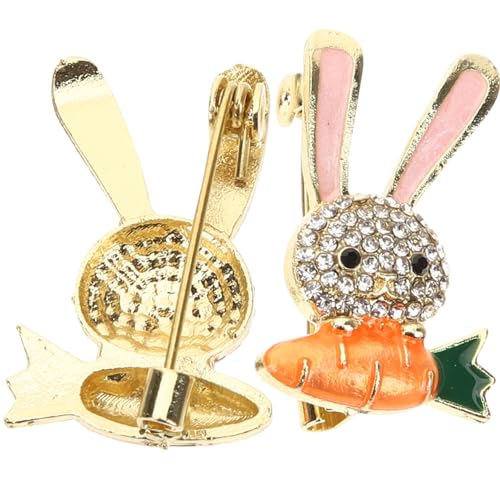Healeved 2 Stück Teiliges Kaninchen Broschen aus Langlebiger Legierung Stilvolle Anstecknadeln für Kleidung Hüte und Schals Fest Haftend Modische Deko Pins für Damen als Geschenk zu Festen von Healeved