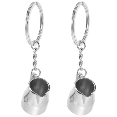 Healeved 2 Stück Teiliges Mini Latte Cup Schlüsselanhänger aus Langlebiger Zinklegierung Stilvoller Kaffee Becher Anhänger als Geschenkidee für Kaffeeliebhaber Praktischer Taschen Rucksack von Healeved