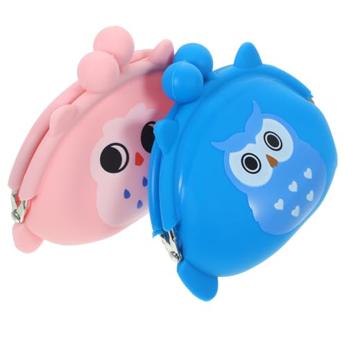 Healeved 2 Stück Teiliges Niedliche Katzenkopf Münzbörsen Silikon Kleine Geldbeutel für Mädchen und Frauen Vielseitige Mini Portemonnaies für Münzen Karten und Ohrhörer Praktisch für von Healeved