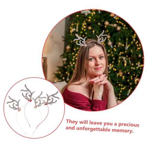 Healeved 2 Stück Teiliges Rentier Geweih Stirnband Kreativer Haarschmuck mit Funkelnden Kristallen Festival Party Karneval Kostüm Zubehör für Damen und Herren Weihnachts und von Healeved