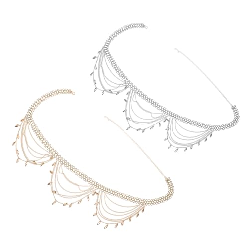 Healeved 2 Stück Teiliges Verstellbares Boho Taillenkettenset Damen Mehrlagiger Metallgürtel Körperkette für Kleider Jeans Modische Hüftkette Ethno Stil Zubehör von Healeved