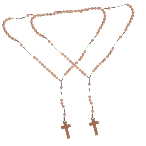Healeved 2 Stück Teiliges Vintage Rosenkranz Halskette mit Handgefertigten Gebetsperlen und Kreuzanhänger Langlebige Gebetskette für Religiöses Gebet und Andacht von Healeved