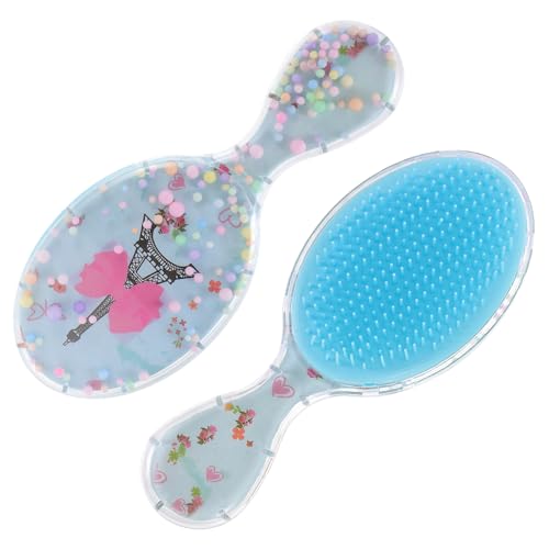 Healeved 2 Stück Tragbare Haarbürste für Kinder Entwirrungsbürste mit Weichen Borsten für Reisen für Kleine Mädchen Kompaktes Design von Healeved