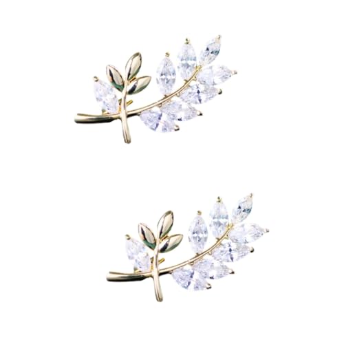 Healeved 2 Stück Vergoldete Brosche Damen Dekorationen Brosche Pin Party Pullover Weste Schal Zarte Damen Mode Kragen Pin Schmuck n n Kupfer von Healeved