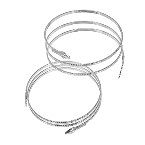 Healeved 2 Stück Verstellbare Armspangen Metall Stylischer Schlangenarmreif im Punk Stil für Damen und Herren Langlebig und Accessoire für von Healeved