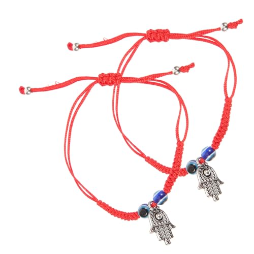 Healeved 2 Stück Verstellbare Augen Armbänder Geflochtene Schnurarmbänder für Männer Frauen Glücksbringer Schmuck für Partys Leicht von Healeved