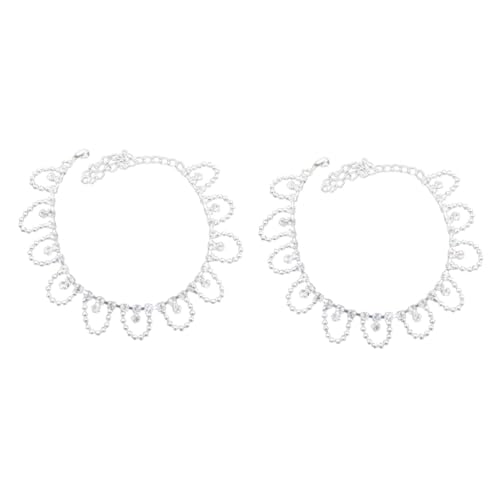 Healeved 2 Stück Verstellbares Fußkettchen mit Glitzernden Kristallen Dekoratives Sandalenschmuck für Frauen für Strandpartys Besondere Anlässe Hochwertiges Design Nickelfreiem Material von Healeved