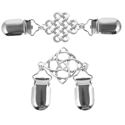 Healeved 2 Stück Vintage Cardigan Clips Leichte Praktische Strickjacken und Schal Broschen für Damen Vielseitige Mode Accessoires Fixieren von Pullovern Schals Kleidern und Umhängen von Healeved