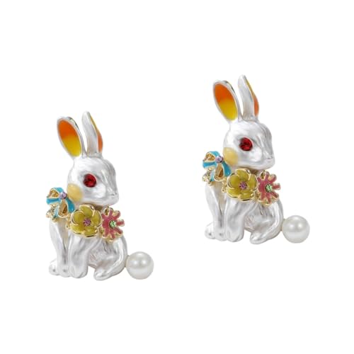 Healeved 2 Stück Vintage Kaninchen Brosche Kreative Bunny Anstecknadel für Frauen Geschenkidee für Ostern Geburtstage und Hochwertige Verarbeitung Langlebig und von Healeved