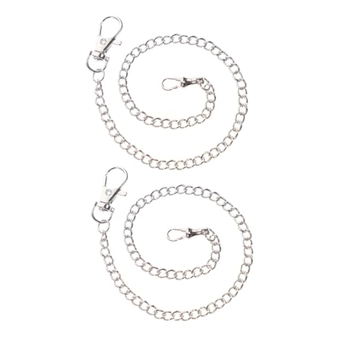 Healeved 2 Stück Vintage Uhrkette mit Karabinerverschluss Metallkette für Taschenuhr Hosenschlaufe Weste Geldbörse Steampunk Accessoire für Herren und Kostümveranstaltungen von Healeved