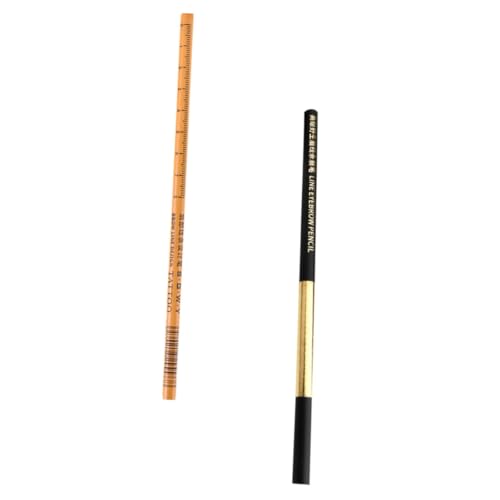 Healeved 2 Stück Wasserfester Teiliges Augenbrauenstift Schwarz und Gelb Präziser Glatter Augenbrauenkonturenstift für Natürliches Make Up Tragbar Geeignet für Damen und Professionelle von Healeved