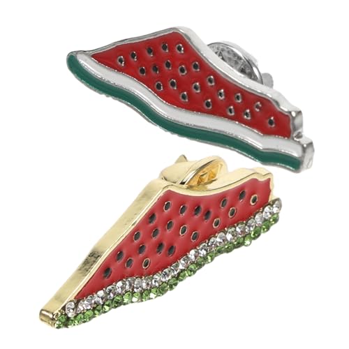 Healeved 2stücke Wassermelonen-brosche Emaille-anstecker Hawaii-form Schmuck Für Sommer Luau-party Tragbar Für Hut Tasche Kragen von Healeved