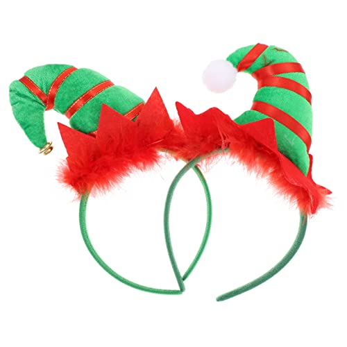 Healeved 2 Stück Weihnachtlicher Haarreif mit Glocken und Federn Teiliges Langlebiges Material Festlicher Kopfschmuck für Weihnachts und Kostümpartys Einfach zu Tragen und Dekorativ von Healeved