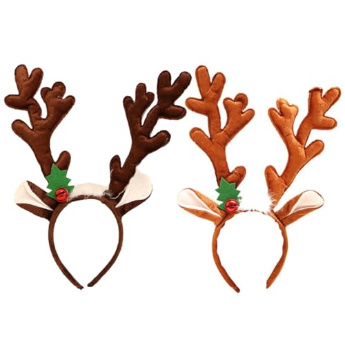 Healeved 2 Stück Weihnachtliches Rentier Geweih Haarreif Teiliges mit Weichem Stoff Komfortabler Party Haarschmuck für Mädchen und Festliches Foto Requisit für Weihnachtsfeier und von Healeved
