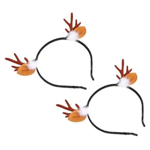 Healeved 2 Stück Weihnachtliches Rentier Geweih Haarreif mit Hasenohren Leichtes Haarschmuck für Party Komfortabel Modisch und Langlebig für Festliche Cosplay Anlässe von Healeved