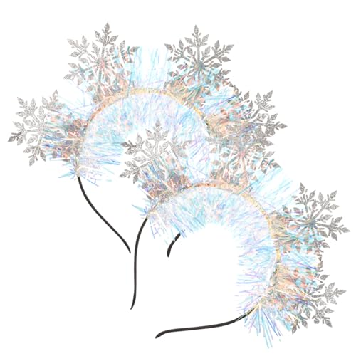 Healeved 2 Stück Weihnachts Haarreif mit Schneeflocken Design Festlicher Kopfschmuck für Weihnachtsfeiern und Feiertage Haarschmuck Accessoire für Partys und Anlässe von Healeved