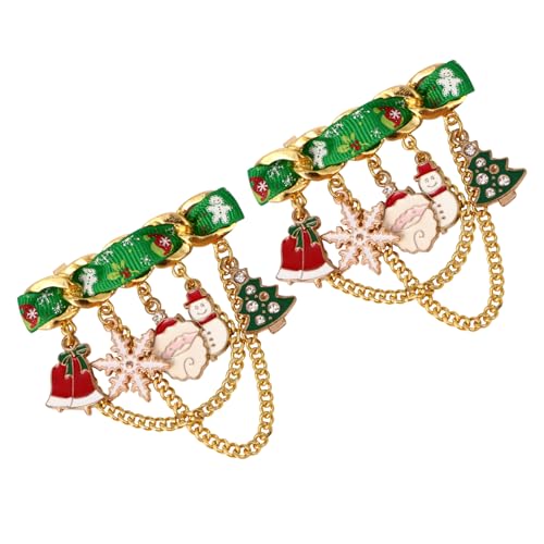 Healeved 2 Stück Weihnachtsbrosche Set Damen Broschen mit Weihnachtsbaum und Glocke Weihnachts Breastpin für Kleidung Anzug Hut Schal Festlicher Schmuck für Xmas Dekoration von Healeved