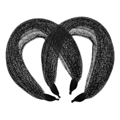 Healeved 2 Stücke Breite Haarbänder für Damen Rutschfeste Elastische Stirnbänder Weiche und Bequeme Haar Accessoires Sport Stirnbänder für Frauen Breite Kopfbedeckungen für Mädchen von Healeved