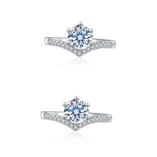 Healeved 2 Stück Zirkonia Damenring Eleganter Verlobungsring mit Stilvollem Design für Hochzeiten Partys Besondere Anlässe für Ihre von Healeved