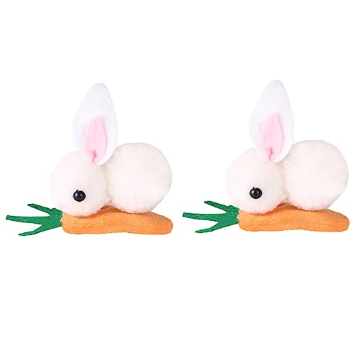 Healeved 2 Stück Plüsch Hase Haarspangen Für Kinder Karotten Haarklammern Süßer Haarschmuck Langlebig Und Dekorativ Geschenkset Für Mädchen Und Kleinkinder von Healeved
