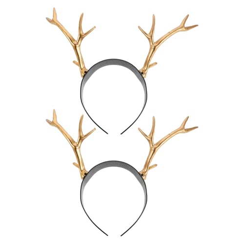 Healeved 2-teiliges Weihnachts-Stirnband: Rollenspiel-Geweih-Stirnband – Rentier-Geweih-Haarreif – Party-Kopfbedeckung für Weihnachtsfotografie von Healeved