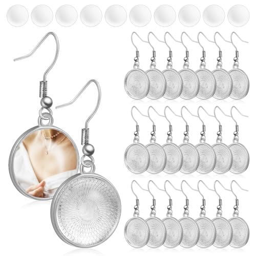 Healeved 20 Paare DIY Blank Ohrring Rohlinge aus Sublimations Ohrhaken für Frauen und Mädchen Runde Flache Basis zum Individuellen Schmuckherstellen Rostfrei und Langlebig von Healeved