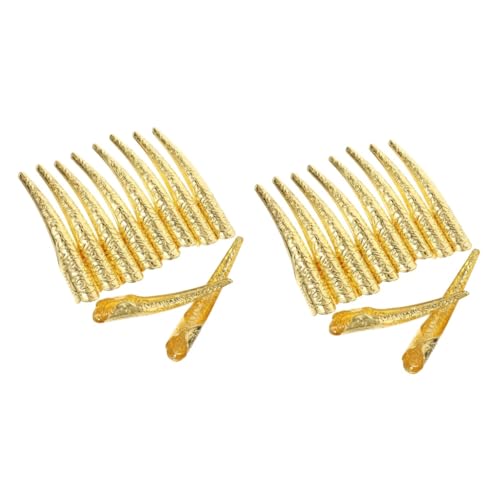 Healeved 20 Stck. Teiliges Goldene Metall Fingernagel Ringe für Halloween Cosplay Dekorative Fingernagel Tips für Kostümpartys und Besondere Anlässe von Healeved