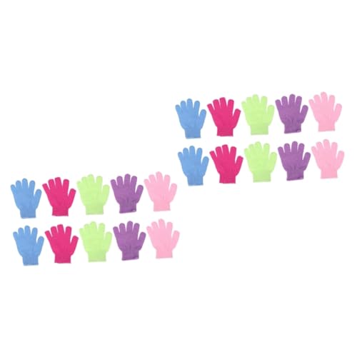 Healeved 20 Stk Badehandschuhe duschstoß Körper exfoliating exfoliate gloves Fäustlinge für Kinder Wäscher Badezimmerversorgung Bad- -Handschuhe Tiefe Toilettenartikel Nylon von Healeved