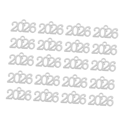 Healeved 20 Stück Charms Für 2026 Mini Anhänger Metall Mit Der Zahl 2026 Schmuckherstellungszubehör Für Heimwerker Neujahr Weihnachten Abschlussfeiern von Healeved