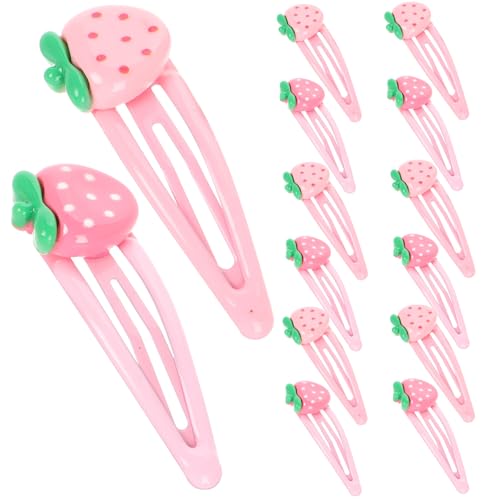 Healeved 20 Stück Erdbeer-haarspangen, Rosa Druckknopf-haarspangen, Dekorative Kawaii-accessoires für Mädchen, Kleinkinder, Kinder Und Jugendliche, Geschenkartikel von Healeved