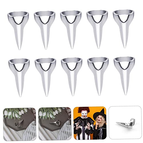 Healeved 20 Stück Teiliges Haarring aus Metall Verstellbare Haarabteilungsringe mit Spitzen Enden Dekorative Fingerhaarring Accessoires für Zöpfe Cosplay Halloween und Styling von Healeved