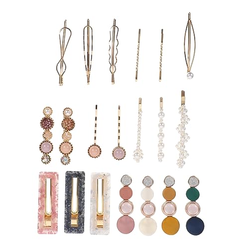Healeved 20 Stück Teiliges Perlen Haarschmuck Set Acryl Haarklammern für Damen Stilvolle Haarspangen Dekoration Vielseitig Einsetzbar für Hochzeit Party und Alltag Einfach zu Befestigen von Healeved