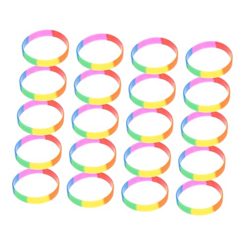 Healeved 20 Stück Teiliges Silikonarmband Regenbogenfarben Unisex Armbänder Hautfreundlich Modisch Für Damen Herren Alltagsschmuck Healeved 20 Stück Teiliges Silikonarmband Regenbogenfarben Unisex Armbänder Hautfreundlich Modisch Für Damen Herren Alltagsschmuck von Healeved