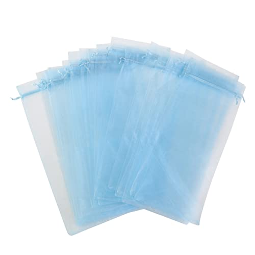 Healeved Elegante Weinflaschenverpackungen 20 Stück Durchsichtige Organzabeutel mit Satinband Seegrün von Healeved