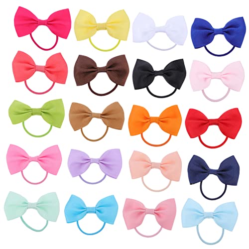Healeved 20 Stücke Haargummis für Mädchen Elastische Pferdeschwanzhalter Haarschleifen Haargummi aus Strapazierfähigem Material für Weihnachten und Alltag von Healeved
