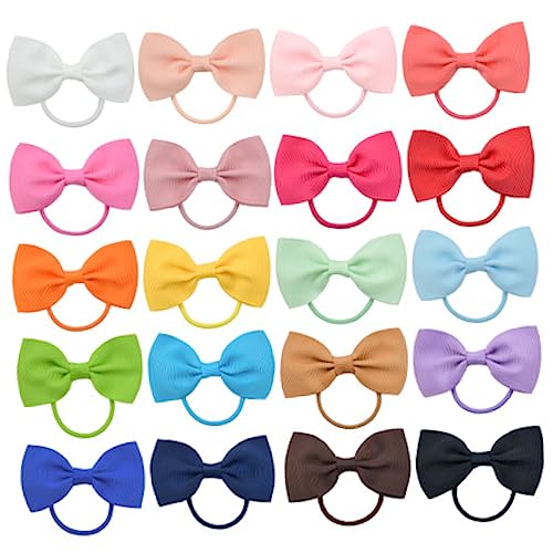 Healeved Kopfbedeckungszubehör 20 Stück Haarschleifen für Jungen und Mädchen Haargummis mit Schleife Pferdeschwanzhalter Haarbänder mit Schleife für Weihnachtsdekoration von Healeved