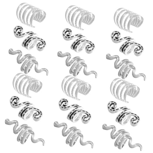 Healeved 20stücke Teiliges Set Dreadlock Schmuck Für Zöpfe Haarschmuck Clips Braid Charms Silber Für Stilvolle Frisuren Langlebige Dreadlock Perlen Für Kreative Haaraccessoires von Healeved