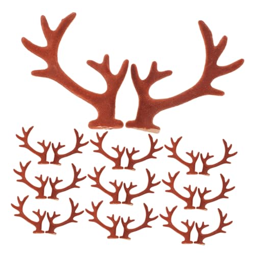 Healeved 20stücke Flocking Deer Antlers Haarreif Zubehör Für Weihnachtsdeko Kreative Und Niedliche Kopfstücke Braune Verzierungen Für Festliche Anlässe von Healeved