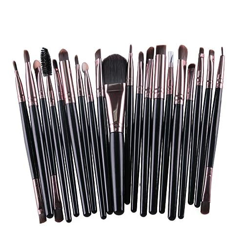 Healeved 20stücke Teiliges Make-up Pinselset Für Foundation Lidschatten Und Augenbrauen Hochwertige Kosmetikpinsel Für Präzise Anwendungen Für Make-up-looks Schwarz von Healeved