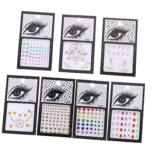 Healeved Sets Modische Gesichts-edelsteine Blaue Gesichtsjuwelen Grüne Und Rosa Körper-edelsteine Aufkleber Festliche Festival-accessoires Musikfestival-schmuck von Healeved