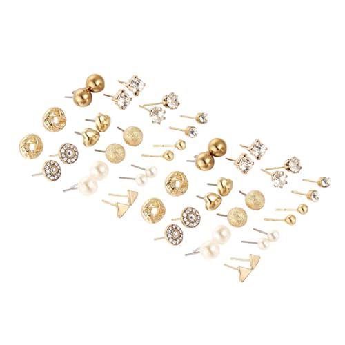 Healeved 24 Paare Teiliges Ohrstecker set aus Goldenem Legierungsmetall mit Glitzer Perlen design Modische Kreative Ohrschmuckstücke für Damen Vielseitig und Langlebig für Alltag und Healeved 24 Paare Teiliges Ohrstecker set aus Goldenem Legierungsmetall mit Glitzer Perlen design Modische Kreative Ohrschmuckstücke für Damen Vielseitig und Langlebig für Alltag und von Healeved