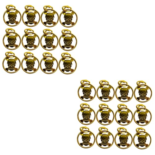 Healeved 24 Stck. -Ohrringe Halloween -Ohrringe baumeln Halloween -Party Schädelohrringe Schmuck Frauen Schädelanhänger Skelett Golden von Healeved