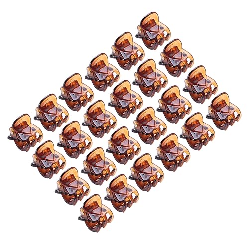 Healeved 24 Stück Teiliges Mini Haarspangen aus Kunststoff Kaffee Braun Kleine Rutschfeste Haarklammern mit Zahndesign Schonend für Haare als Haaraccessoires für Mädchen und Frauen von Healeved