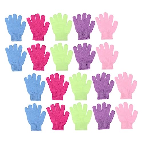 Healeved 24St Badehandschuhe Reinigungshandschuhe exfoliating glove exfoliate gloves Handschuhe für Männer Wäscher Körperbürstenhandschuhe Werkzeug für Schrubberhandschuhe fünf Finger von Healeved
