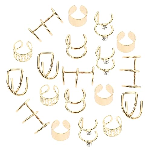 Healeved 24stücke Ohrklemmen Für Damen Goldene Ohrclips Piercing Manschettenohrringe Metall-ohrschmuck Dekorative Ohrringe Leicht Und Bequem von Healeved