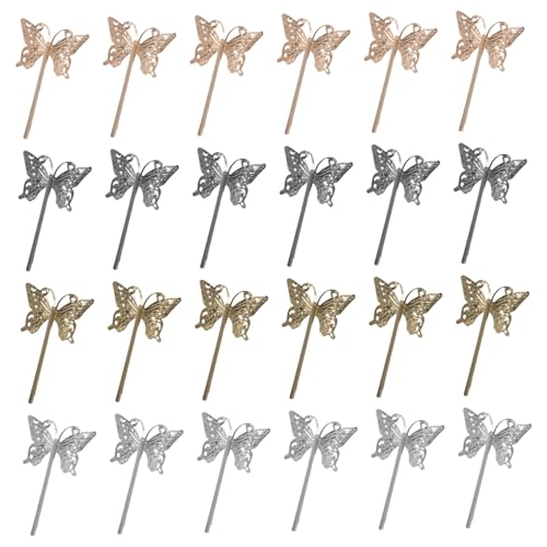 Healeved 24stücke Metall Schmetterling Haarspangen Für Damen Schmetterling Haarclips Mit Für Partys Hochzeit Geburtstag Und Täglichen Gebrauch von Healeved
