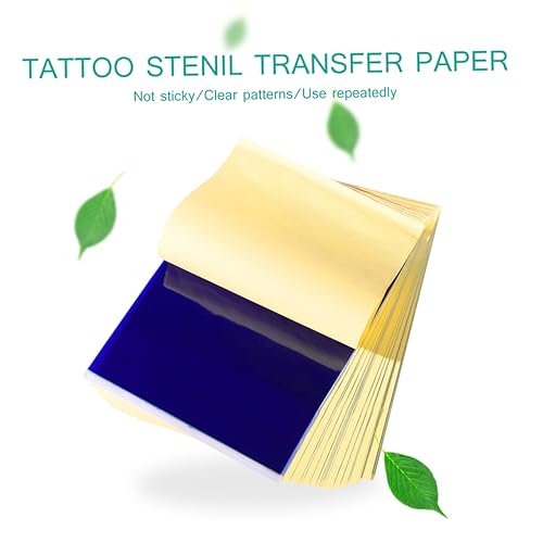 Healeved 25 Blätter Schablonenpapier Tattoo-Transfer-Kit Scherenhülse Lieferungen übertragen wax paper wachspapier Transparentpapier Überweisungs Papier gewidmet Tattoo-Papier a4 von Healeved