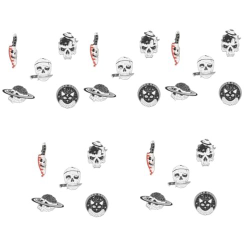 Healeved 25 Stck. Teiliges Skull Broschen Halloween Anstecknadeln mit Messer und Schwarzer Katze Kleidung Dekoration für Jacken Rucksäcke Party Accessoires von Healeved